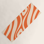 New Groove Retro Abstract Pattern Vertical in Orange Tangerine Cream Yoga Mat Gallery Image 1