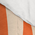 New Groove Retro Abstract Pattern Vertical in Orange Tangerine Cream Comforter Gallery Image 4