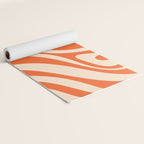 New Groove Retro Abstract Pattern Vertical in Orange Tangerine Cream Yoga Mat Gallery Image 2