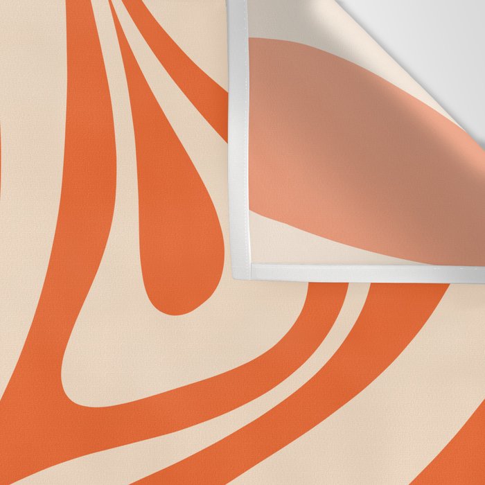New Groove Retro Abstract Pattern Vertical in Orange Tangerine Cream Wall Tapestry Gallery Image 3