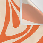 New Groove Retro Abstract Pattern Vertical in Orange Tangerine Cream Wall Tapestry Gallery Image 3