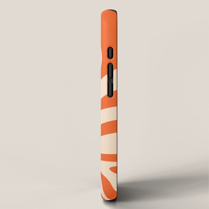 New Groove Retro Abstract Pattern Vertical in Orange Tangerine Cream iPhone Case Gallery Image 2