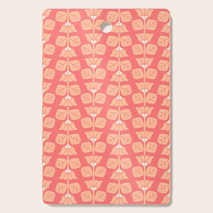 Retro Peach Blossoms Pattern Cutting Board Gallery Image 1