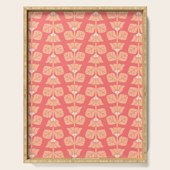 Retro Peach Blossoms Pattern Serving Tray Gallery Image 1