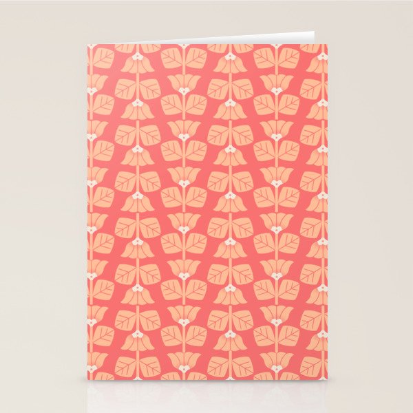 Retro Peach Blossoms Pattern Stationery Card Gallery Image 2