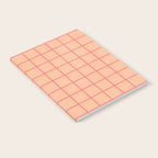 Peach Pink Grid Minimal Geometric Pattern Notebook Gallery Image 2