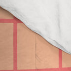 Peach Pink Grid Minimal Geometric Pattern Comforter Gallery Image 4