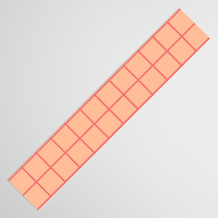Peach Pink Grid Minimal Geometric Pattern Table Runner Gallery Image 3