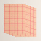 Peach Pink Grid Minimal Geometric Pattern Wrapping Paper Gallery Image 3
