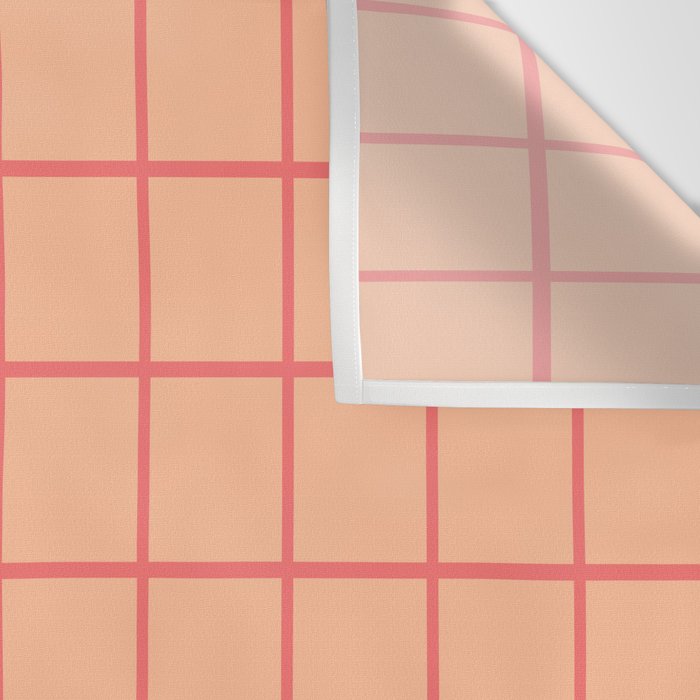 Peach Pink Grid Minimal Geometric Pattern Wall Tapestry Gallery Image 3