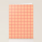 Peach Pink Grid Minimal Geometric Pattern Stationery Card Gallery Image 2
