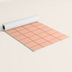 Peach Pink Grid Minimal Geometric Pattern Yoga Mat Gallery Image 2