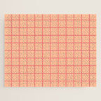 Peach Pink Grid Minimal Geometric Pattern Jigsaw Puzzle Gallery Image 1