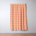Peach Pink Grid Minimal Geometric Pattern Window Curtain Gallery Image 3