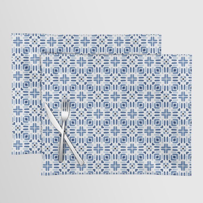 Moroccan patchwork tile - blue Placemat Gallery Image 1