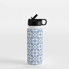 Moroccan patchwork tile - blue Water Bottle Gallery Image 1