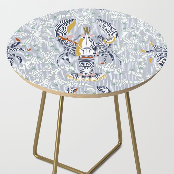 Lobster and crab coastal nostalgia grey Side Table Gallery Image 2