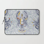 Lobster and crab coastal nostalgia grey Laptop Sleeve Gallery Image 1