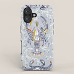 Lobster and crab coastal nostalgia grey iPhone Case Gallery Image 1