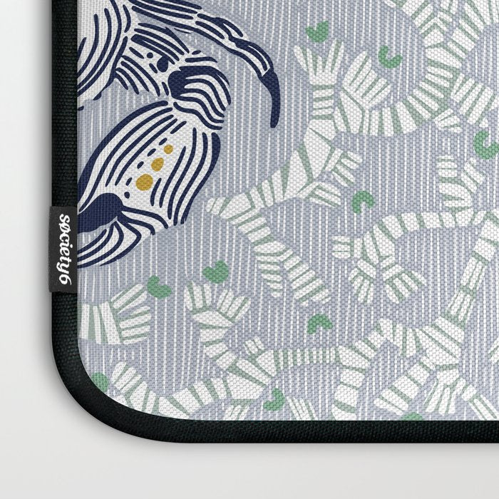 Lobster and crab coastal nostalgia grey Laptop Sleeve Gallery Image 3