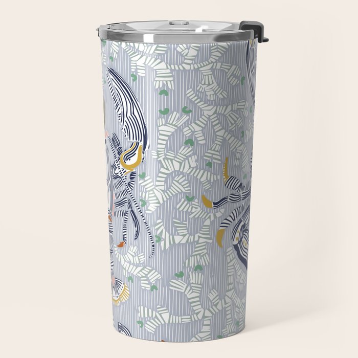 Lobster and crab coastal nostalgia grey Travel Mug Gallery Image 2