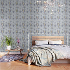 Lobster and crab coastal nostalgia grey Wallpaper Gallery Image 3