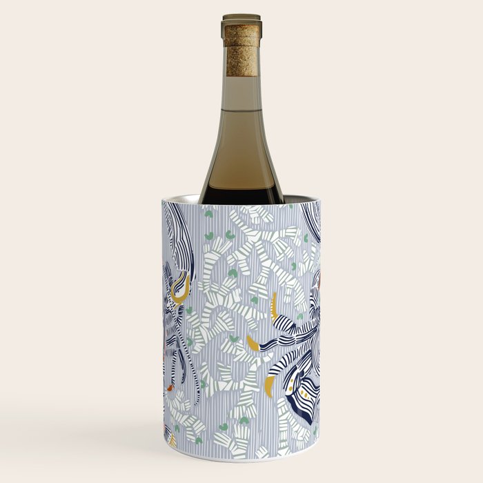 Lobster and crab coastal nostalgia grey Wine Chiller Gallery Image 3