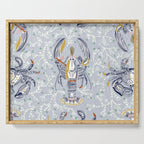 Lobster and crab coastal nostalgia grey Serving Tray Gallery Image 1