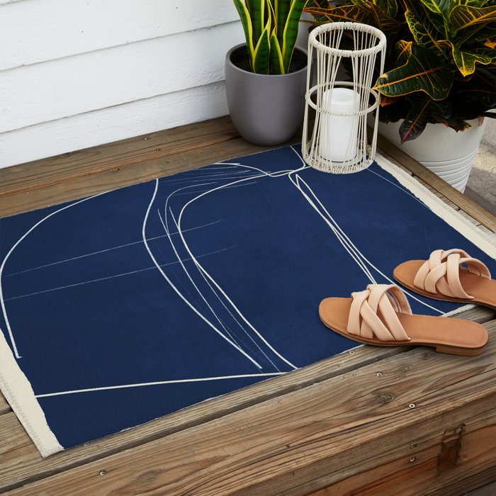 Minimal Abstract Line Art 15 Outdoor Rug Gallery Image 2