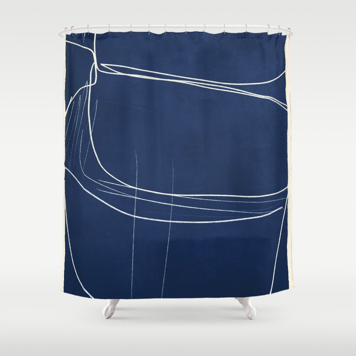 Minimal Abstract Line Art 15 Shower Curtain Gallery Image 1