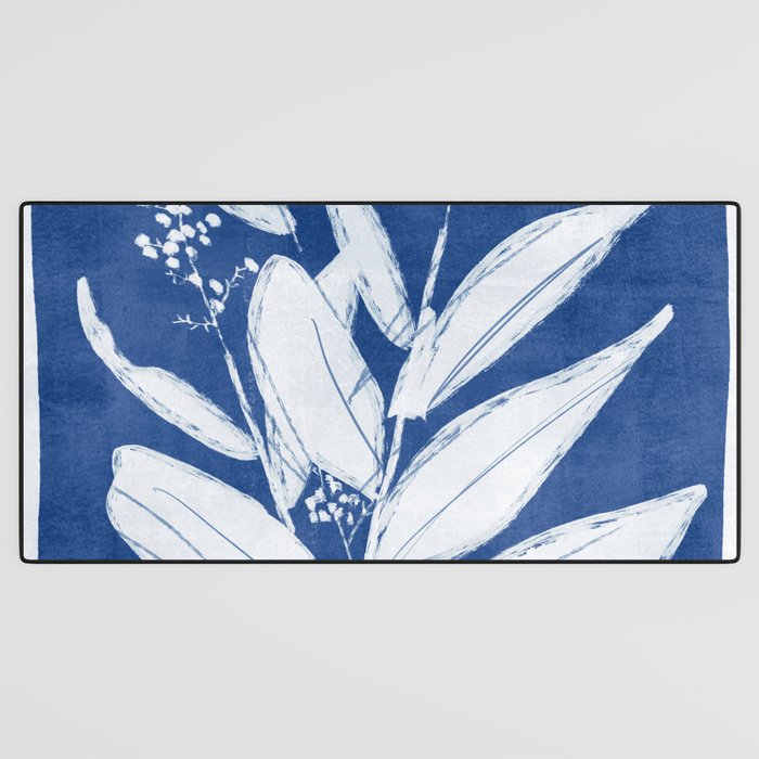 minimal plant 24/Blue Desk Mat Gallery Image 3