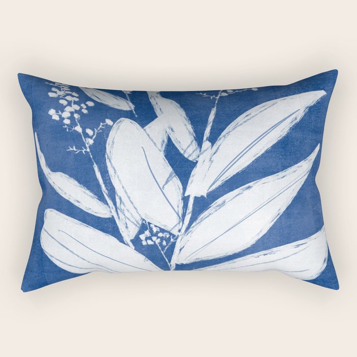 minimal plant 24/Blue Rectangular Pillow Gallery Image 1