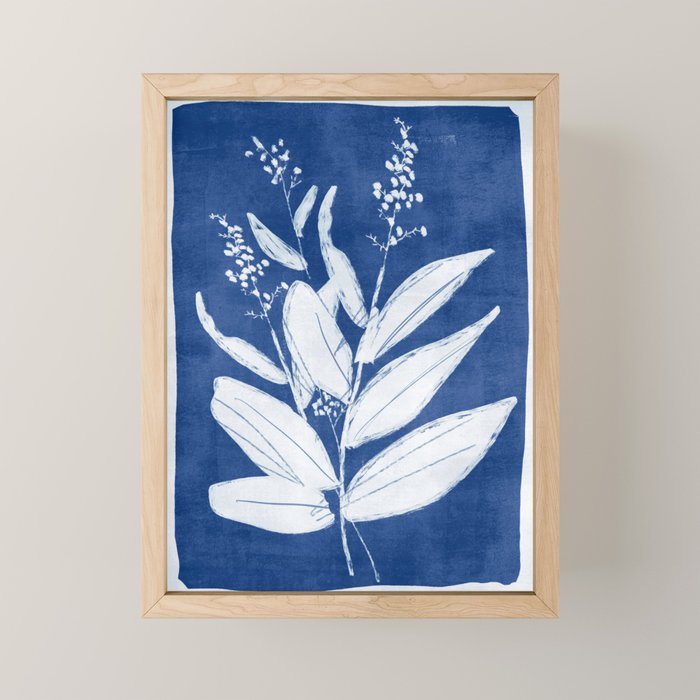 minimal plant 24/Blue Mini Art Print Gallery Image 1