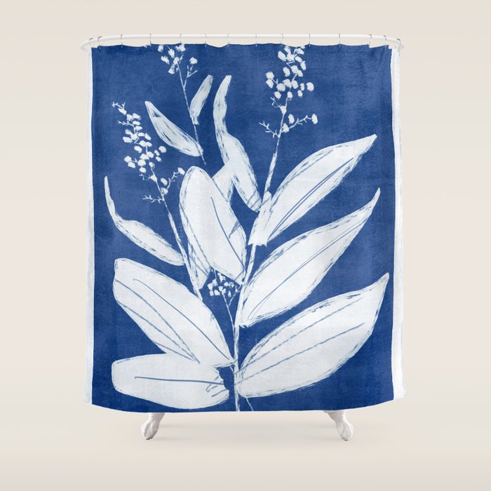 minimal plant 24/Blue Shower Curtain Gallery Image 1