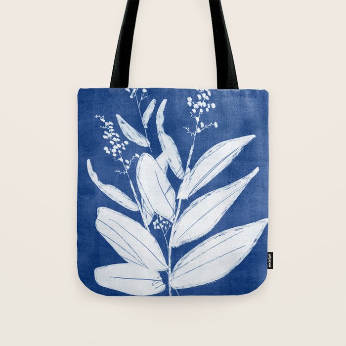 minimal plant 24/Blue Tote Bag Gallery Image 1