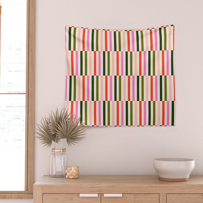 Holly Jolly Stripes Wall Tapestry Gallery Image 2