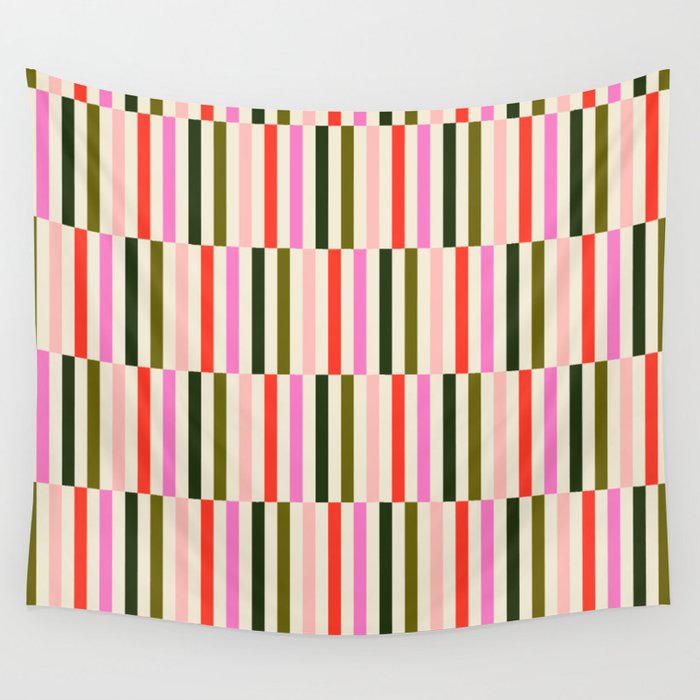 Holly Jolly Stripes Wall Tapestry Gallery Image 1