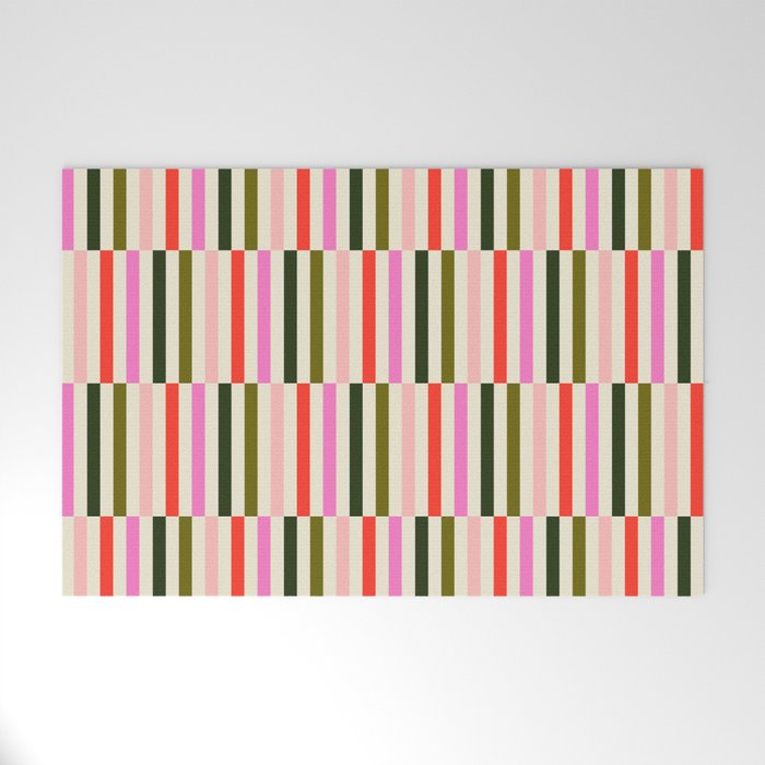 Holly Jolly Stripes Welcome Mat Gallery Image 1