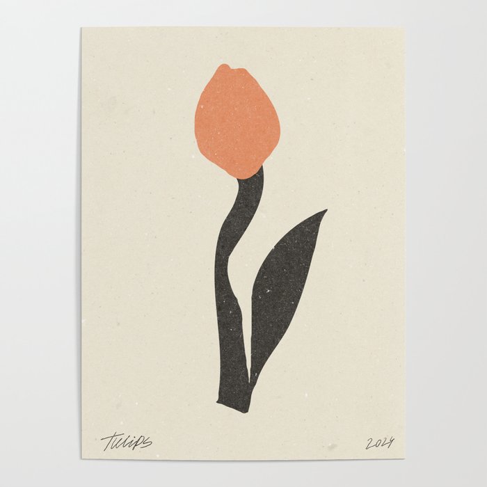 Tulips. Modern flowers art 01 Poster Gallery Image 1