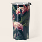 Tropical Flamingos Travel Mug Gallery Image 2