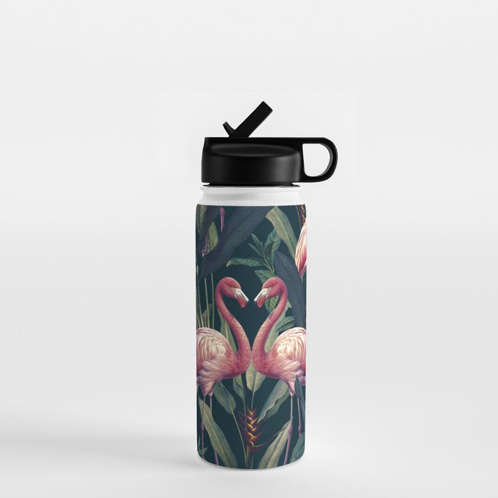 Tropical Flamingos Water Bottle Gallery Image 1
