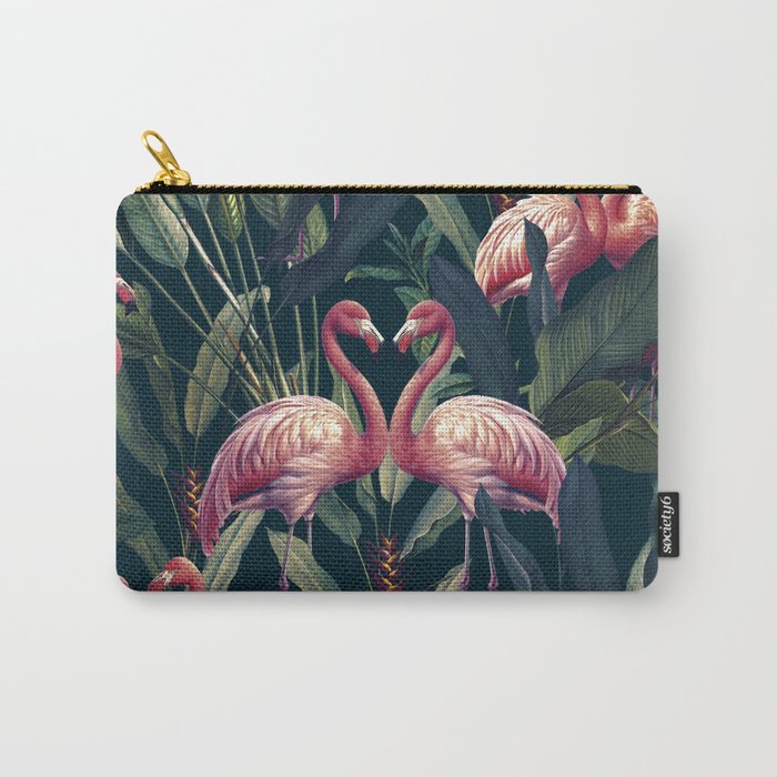 Tropical Flamingos Carry All Pouch Gallery Image 1