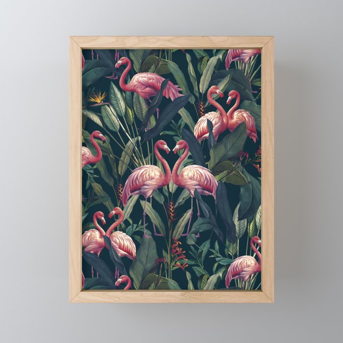 Tropical Flamingos Mini Art Print Gallery Image 1