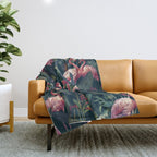 Tropical Flamingos Throw Blanket Gallery Image 1