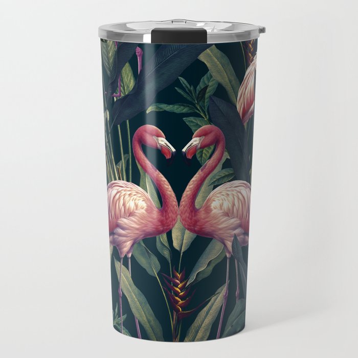 Tropical Flamingos Travel Mug Gallery Image 1