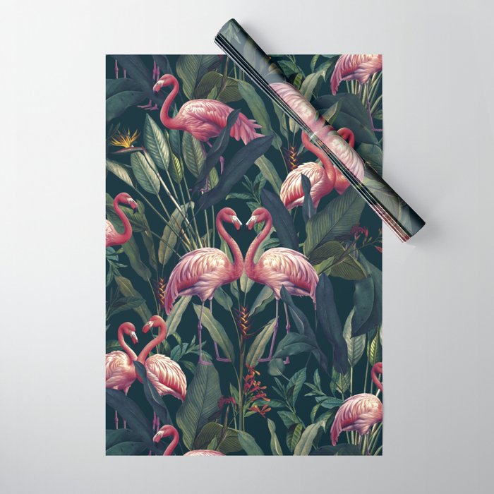 Tropical Flamingos Wrapping Paper Gallery Image 1