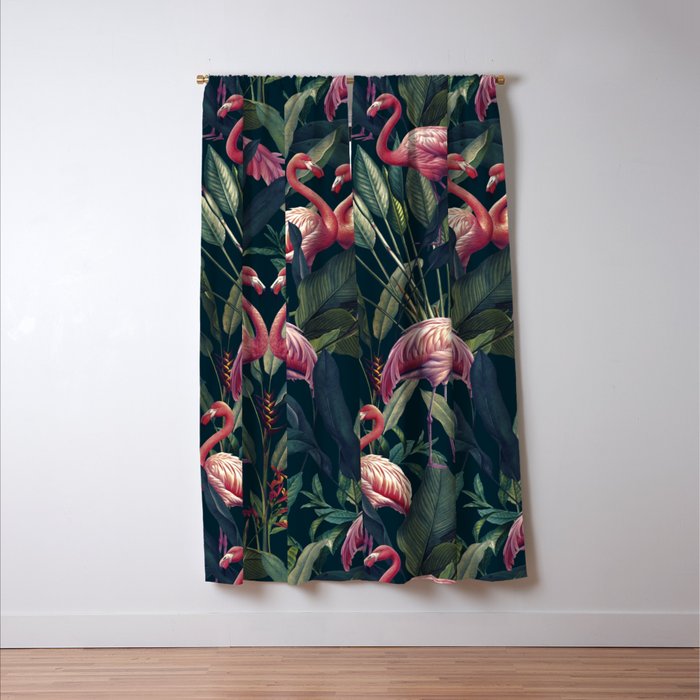 Tropical Flamingos Window Curtain Gallery Image 3