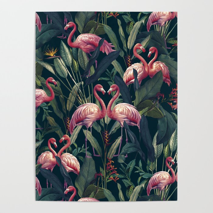 Tropical Flamingos Poster Gallery Image 1