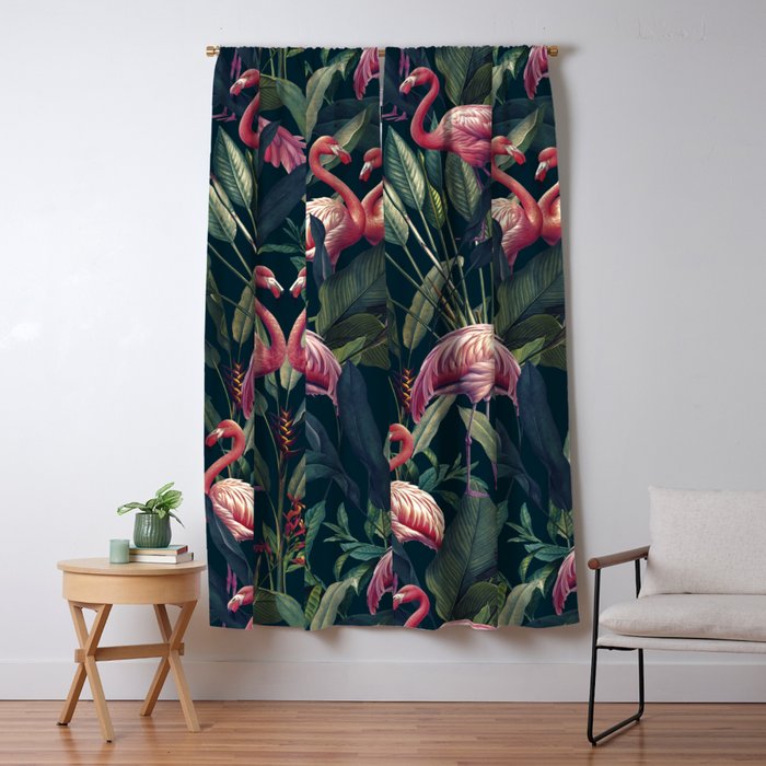 Tropical Flamingos Window Curtain Gallery Image 5
