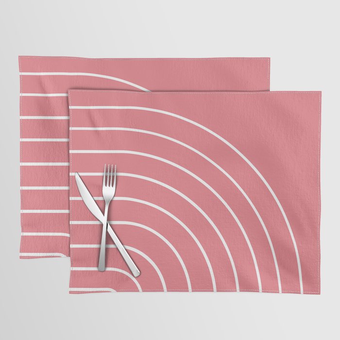 Minimal Arch XXIX Coral Pink Modern Geometric Lines Placemat Gallery Image 1